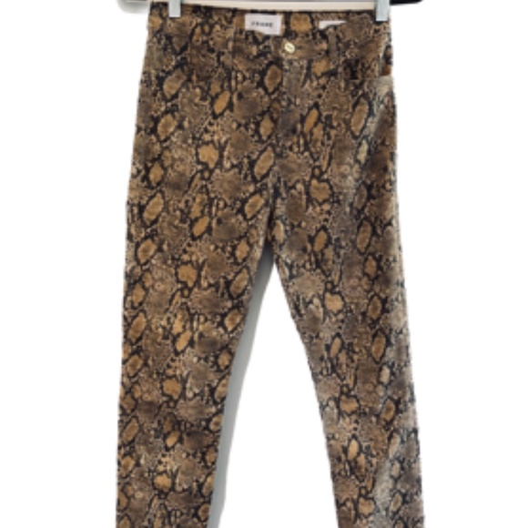 FRAME Python snake print skinny crop high rise pants - Picture 9 of 13